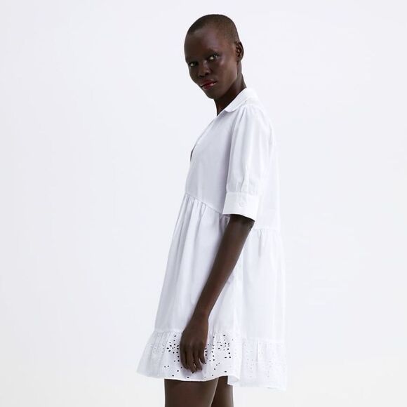 ZARA EMBROIDERED RUFFLED DRESS - Picture 3 of 6